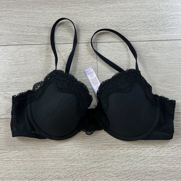 Savage x Fenty Black Lace Trim Bra - Picture 2 of 7